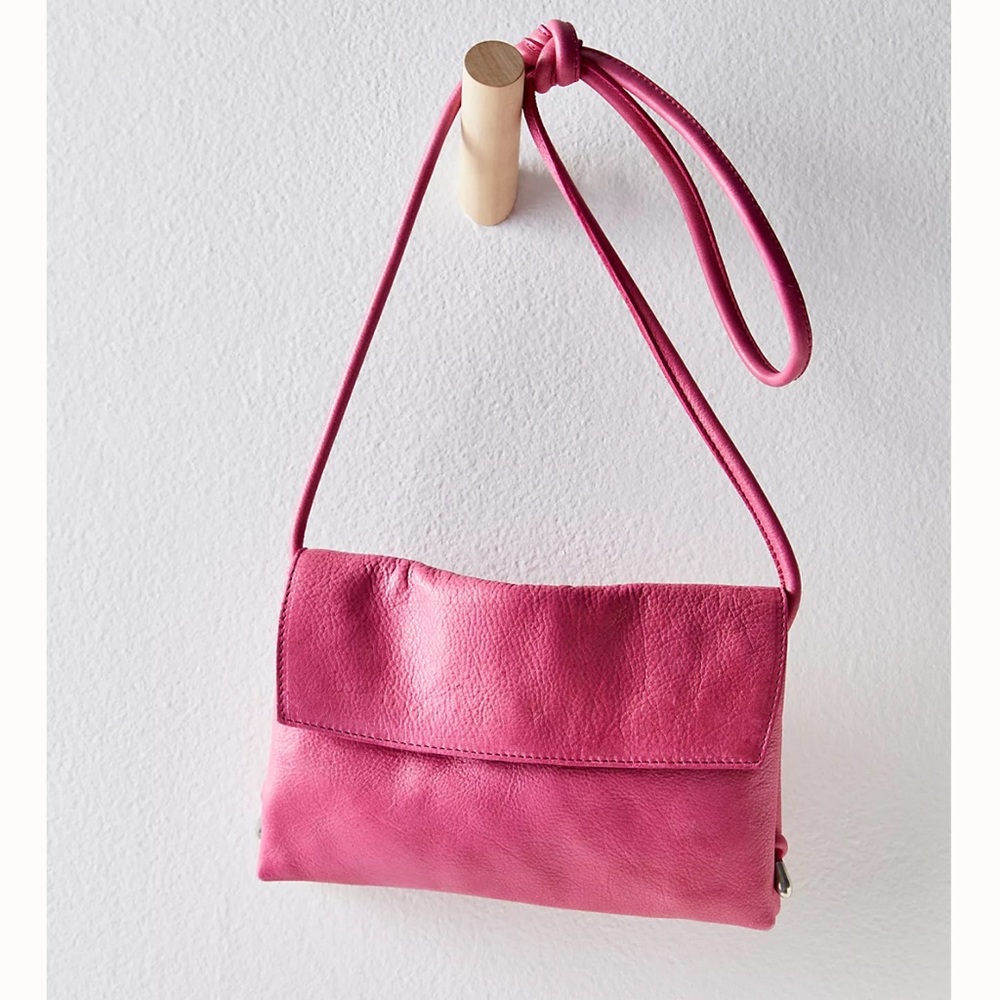 Free People Nicola Leather Crossbody Pink Bag